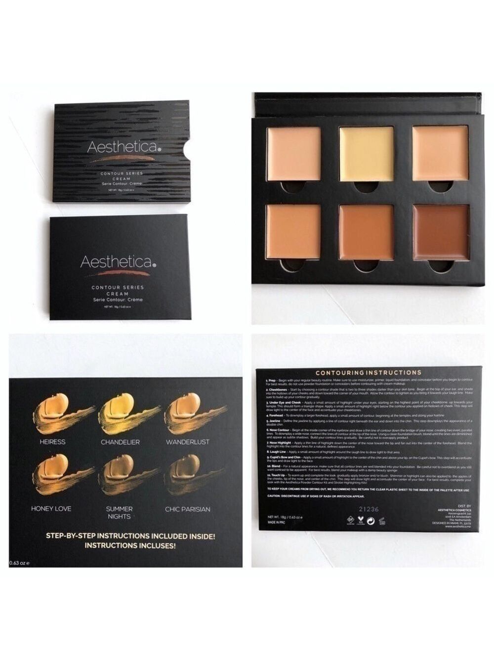 Brand New Makeup Bundle Aesthetica Contour Kit Fenty Highlighter Huda Lipstick - Picture 2 of 10